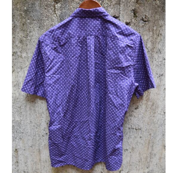 NWT Allen Edmonds Purple Short Sleeve Button-Down Shirt Men’s Size M - Picture 3 of 4